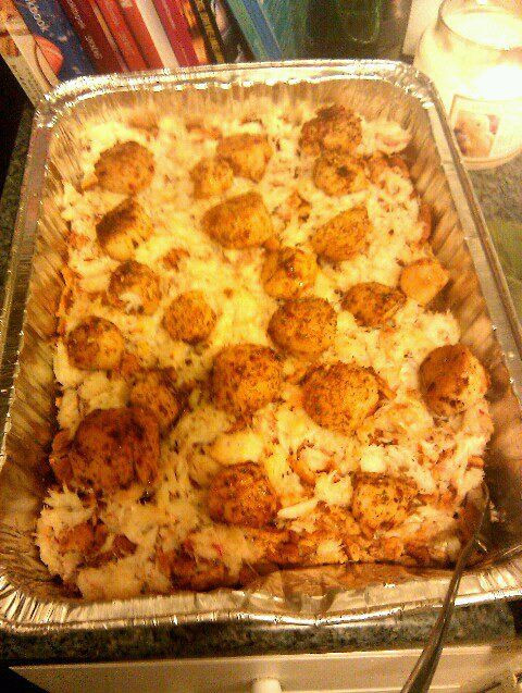 Seafood Casserole With Ritz Crackers
 Seafood Bake Haddock mussels scallops lobster meat