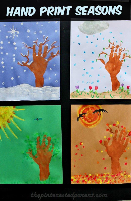 Season Crafts For Preschoolers
 4 Seasons Hand Prints