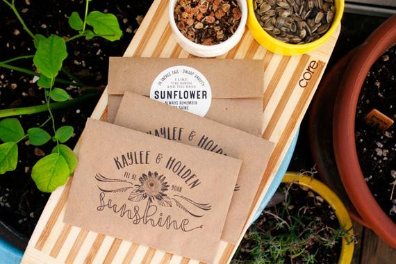 Seed Packet Wedding Favors
 Seed Packet Wedding Favors Personalized Sunflower Seed by