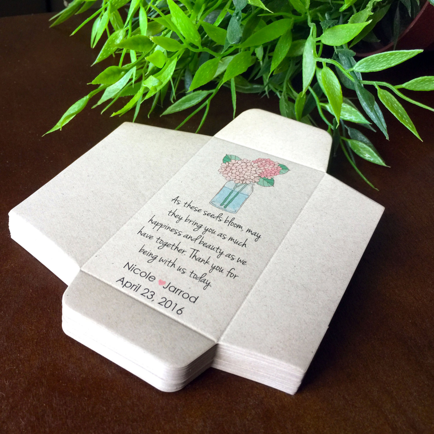 Seed Packet Wedding Favors
 DIY Custom Seed Packet Wedding Favors Hydrangea Let Love