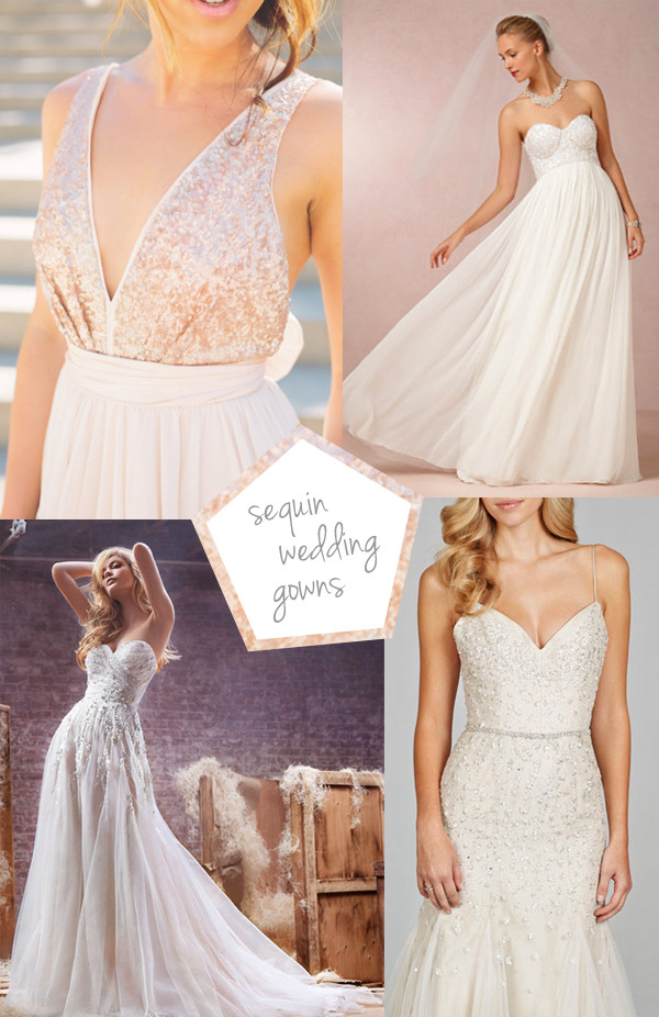 Sequin Wedding Gown
 Check out these gorgeous sequin wedding dresses