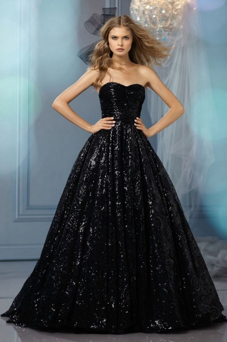 Sequin Wedding Gown
 25 Glamorous Black Wedding Dresses – Luxury