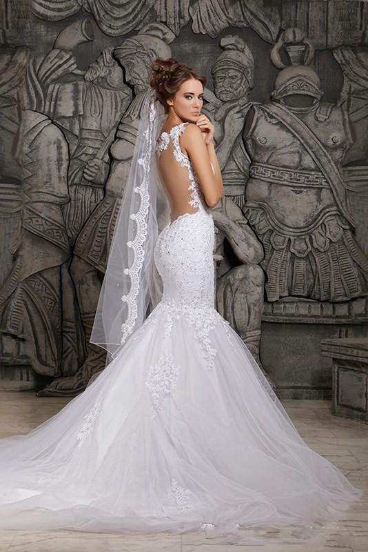 Sexy Lace Wedding Dresses
 y Backless Mermaid Lace Wedding Dresses Applique