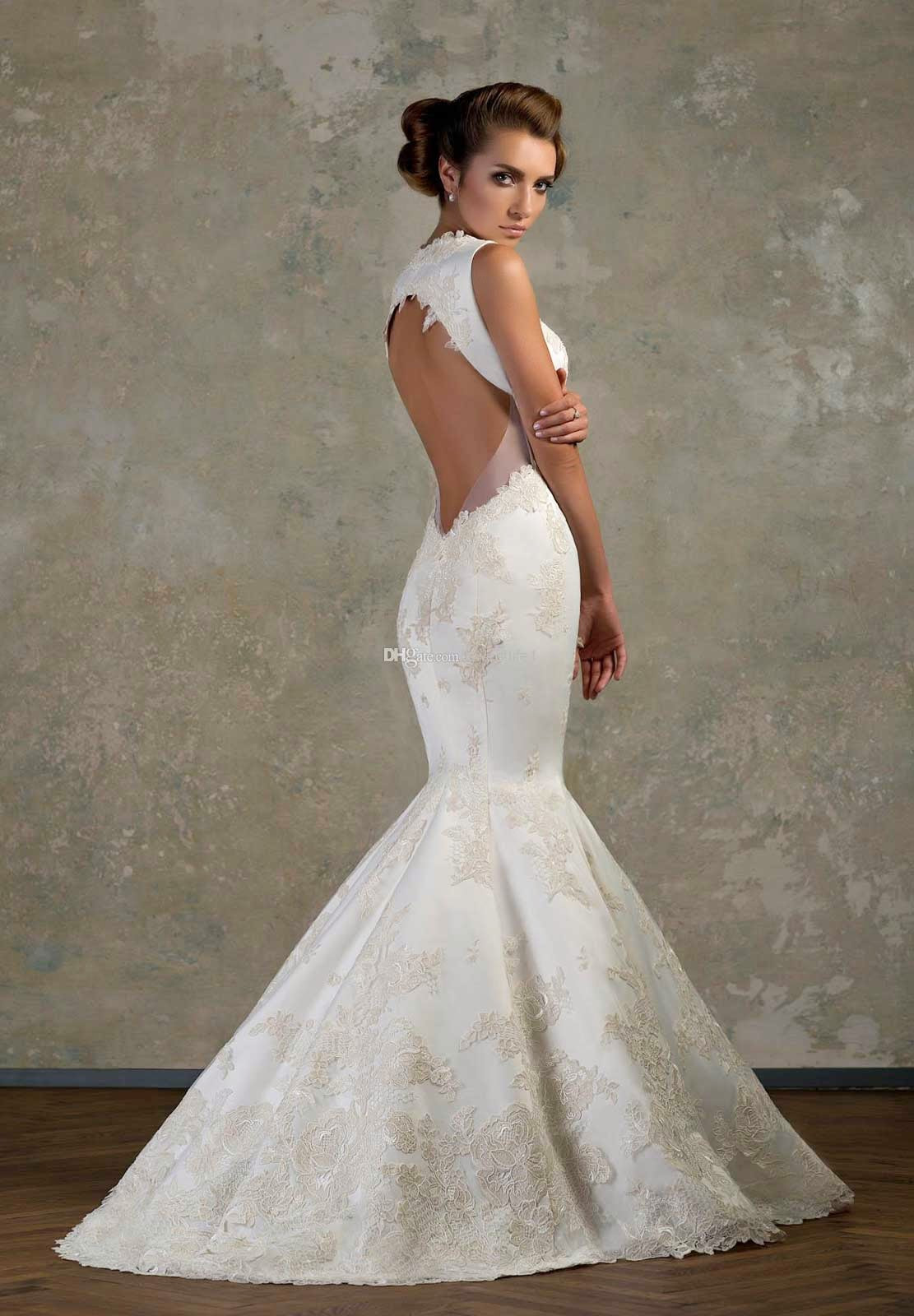 Sexy Lace Wedding Dresses
 Backless Lace y Mermaid Wedding Dresses Ideas