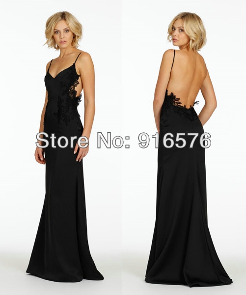 Sexy Wedding Guest Dresses
 y New 2014 Backless Bridesmaid Dresses Long Party Black