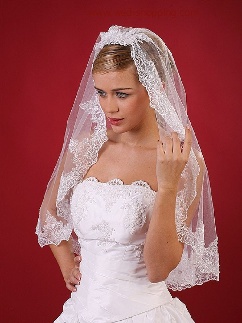 Short Wedding Veils
 Aliexpress Buy Short White Lace Wedding Veils with
