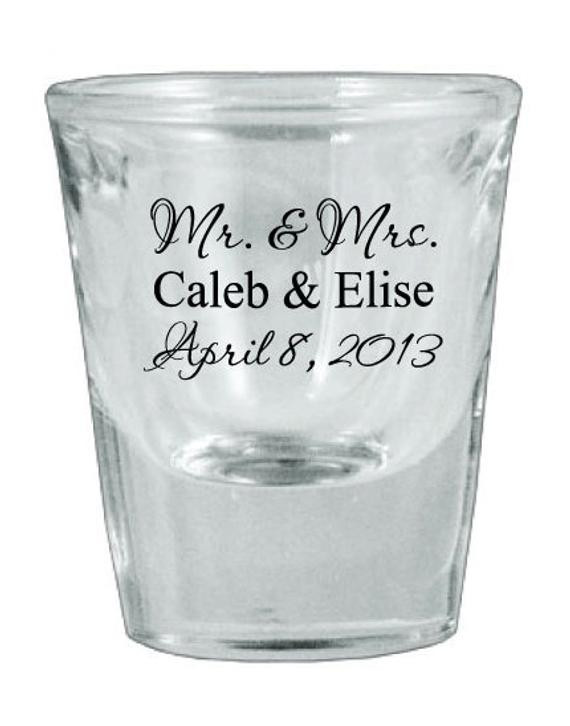 Shot Glass Wedding Favors
 Wedding Favors 24 Personalized Glass Shot Glasses NEW by