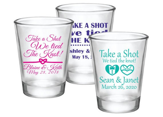 Shot Glass Wedding Favors
 Wedding shot glasses wedding favors 1 75oz personalized