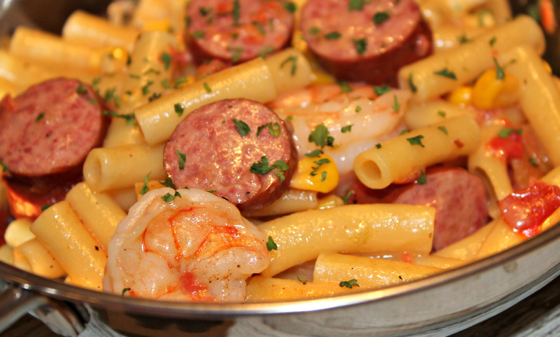 Shrimp And Sausage Pasta
 Spicy Sausage and Shrimp Pasta addicted to recipes