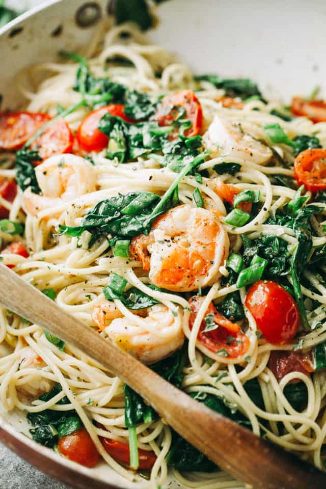 Shrimp Spinach Pasta Recipes
 Lemon Shrimp and Spinach Spaghetti Recipe