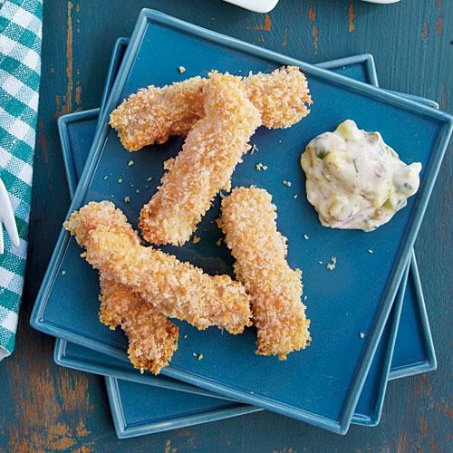 Side Dishes For Fish Sticks
 Oven Fried Fish Sticks with Tartar Sauce Lighter