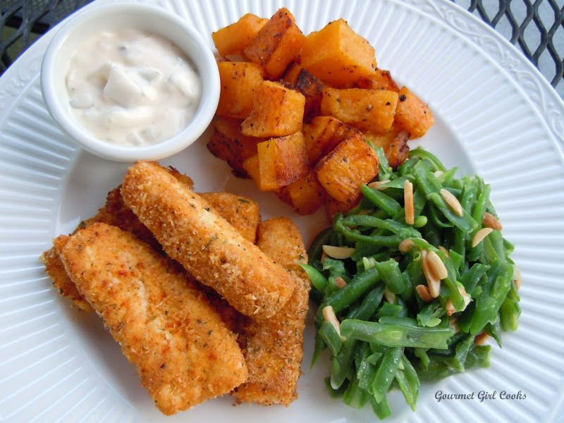 Side Dishes For Fish Sticks
 Gourmet Girl Cooks Oven Fried Fish Sticks & Roasted