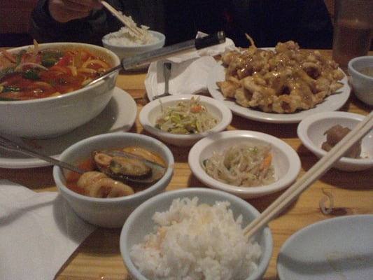 Side Dishes For Fried Chicken
 spicy seafood soup fried chicken side dishes and rice