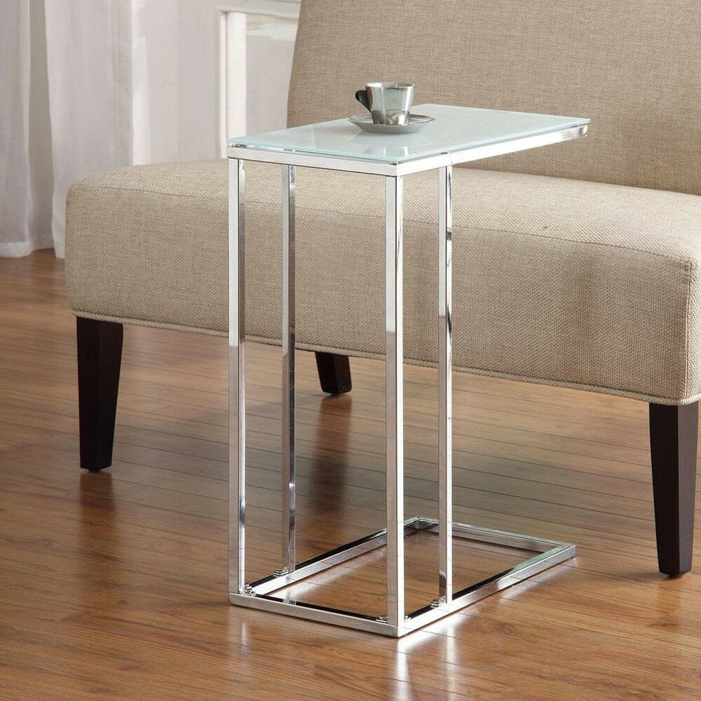 Side Table Living Room
 Accent Living Room Chrome Base Snack Side Stand Table Sofa
