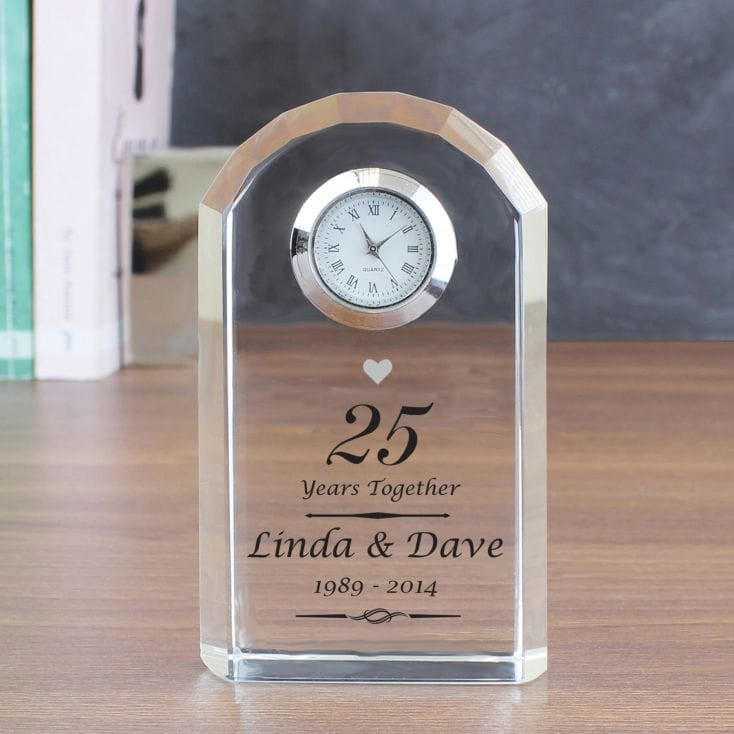 Silver Wedding Gifts
 Personalised Silver Wedding Anniversary Clock