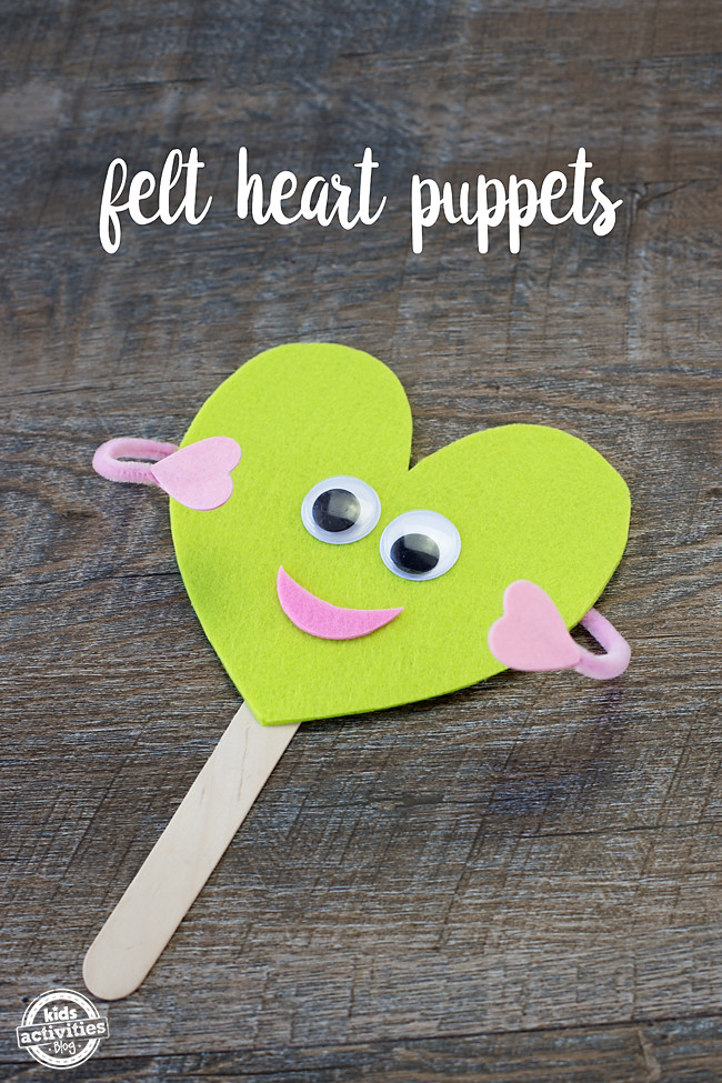 Simple Arts And Crafts For Toddlers
 Easy Felt Heart Puppets