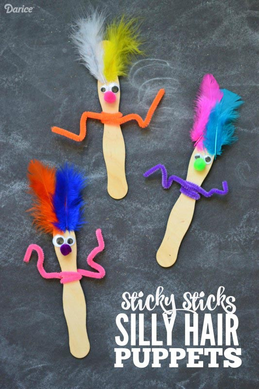 Simple Arts And Crafts For Toddlers
 Stick Puppets Kid s Craft with Sticky Sticks Darice