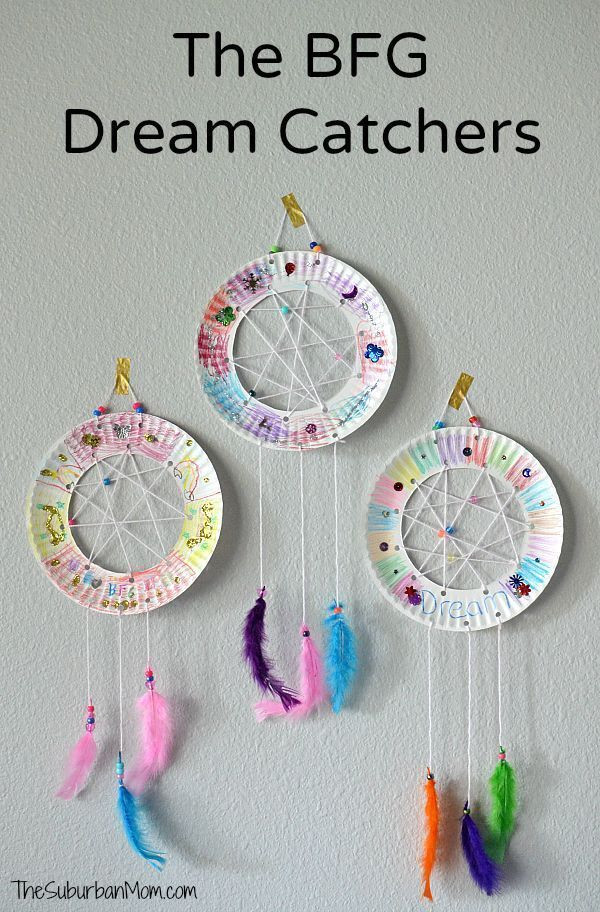 Simple Arts And Crafts For Toddlers
 Paper plate dream catchers inspired by Roald Dahl and