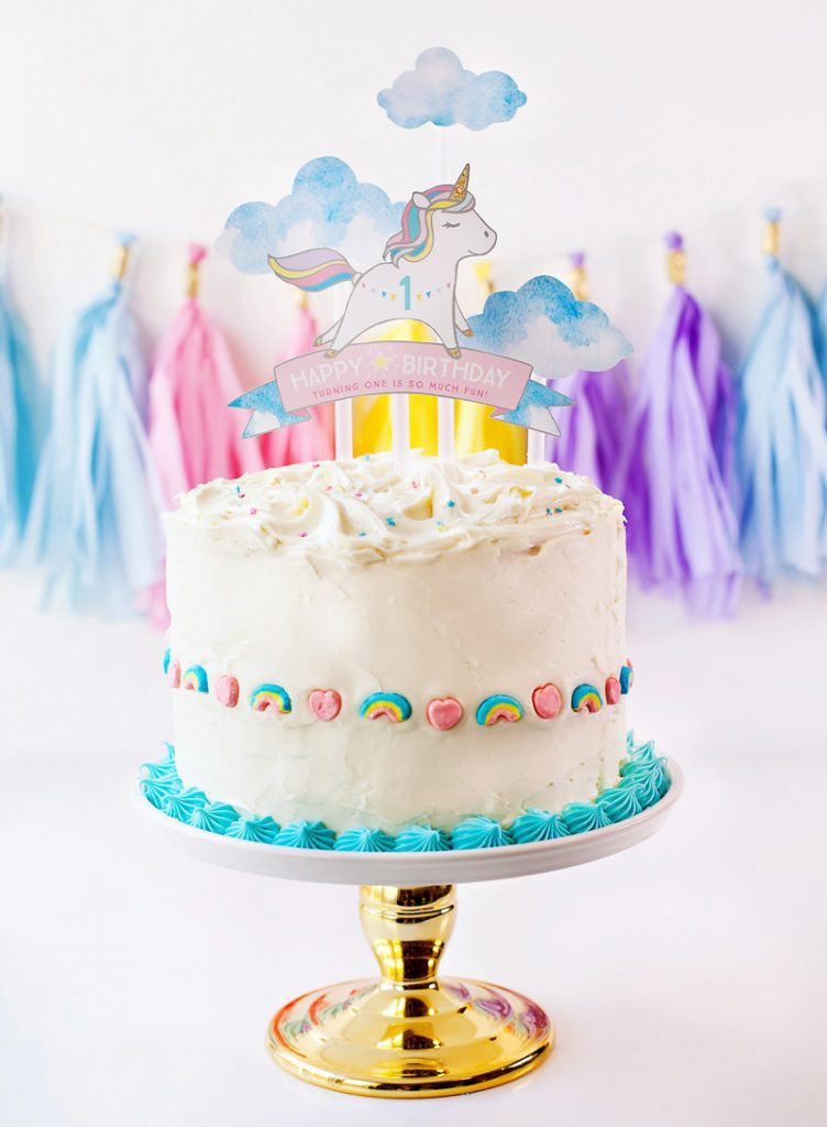 Simple Birthday Cakes
 Simple & Sweet Unicorn Birthday Party Ideas Hostess