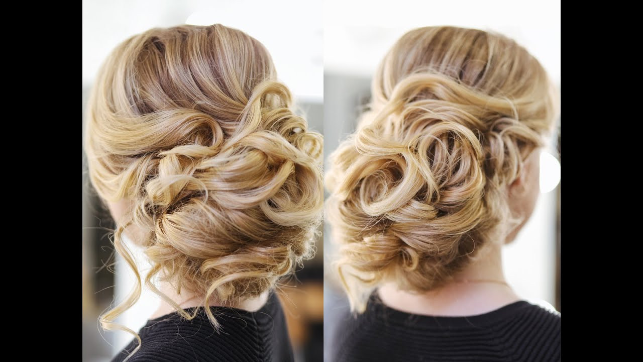 Simple Hairstyles For Wedding
 Easy Wedding Updo with Curls Prom Hairstyles Hair Tutorial