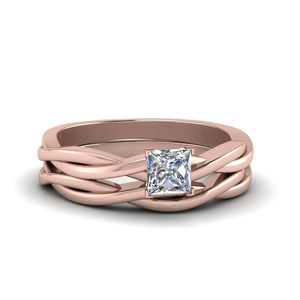 Simple Wedding Ring Sets
 Simple Vine Solitaire Bridal Ring Set