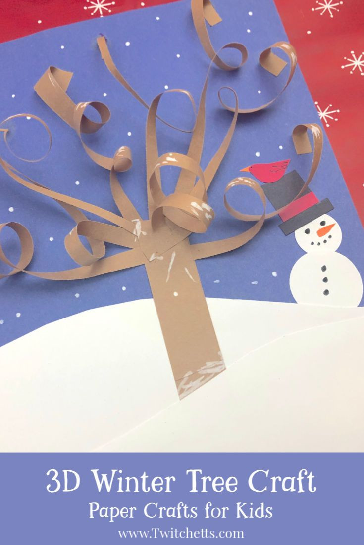Simple Winter Craft For Kids
 How to make a 3D winter tree craft with construction paper