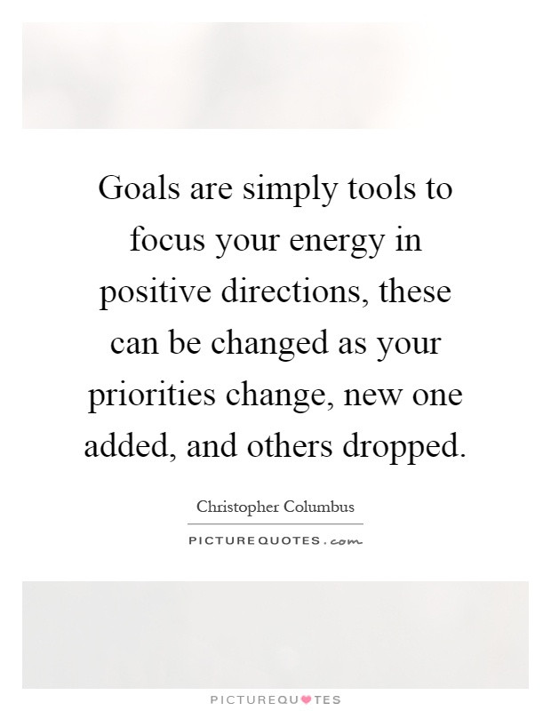 Simply Positive Quotes
 Goals are simply tools to focus your energy in positive