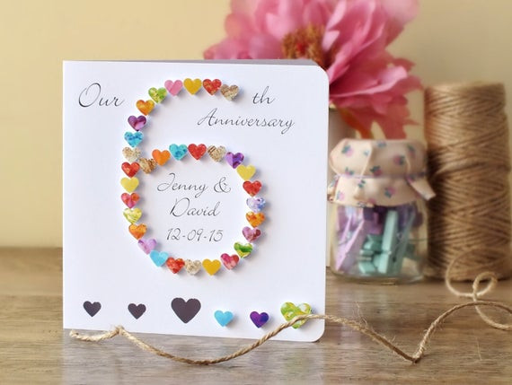 Sixth Wedding Anniversary Gifts
 6th Wedding Anniversary Card Personalised Custom 6th