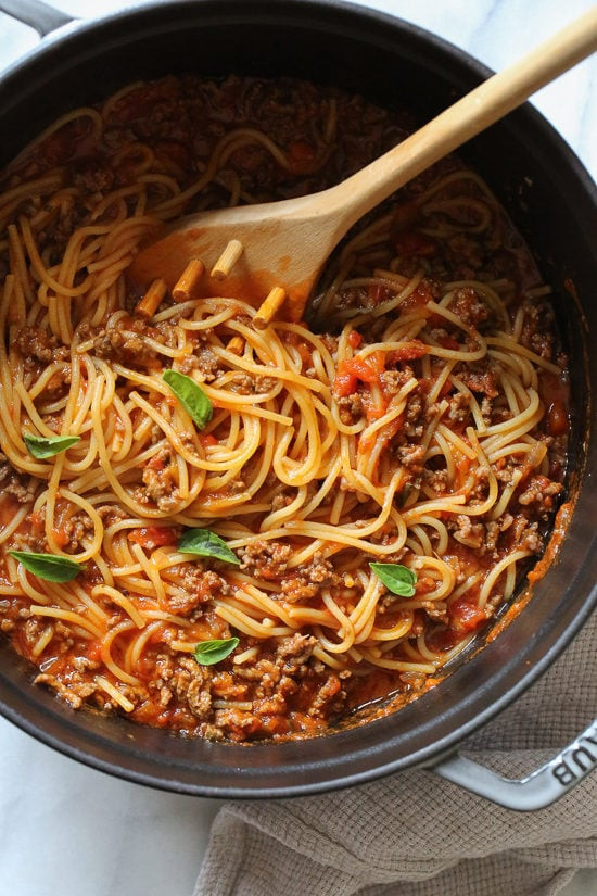 Skinnytaste One Pot Spaghetti
 e Pot Spaghetti and Meat Sauce Stove Top recipe