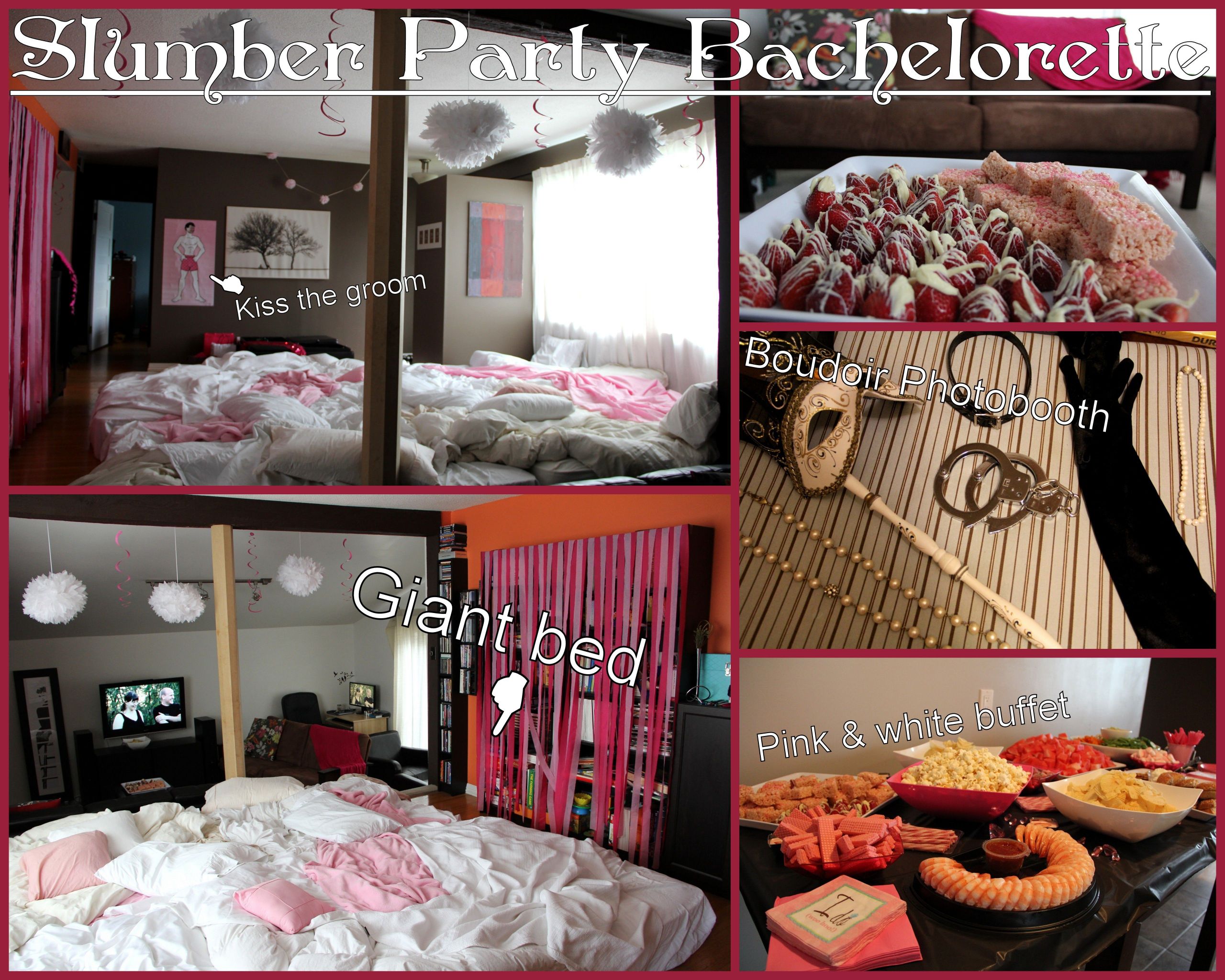 Slumber Party Bachelorette Party Ideas
 Slumber Party Bachelorette I moved all the furniture out