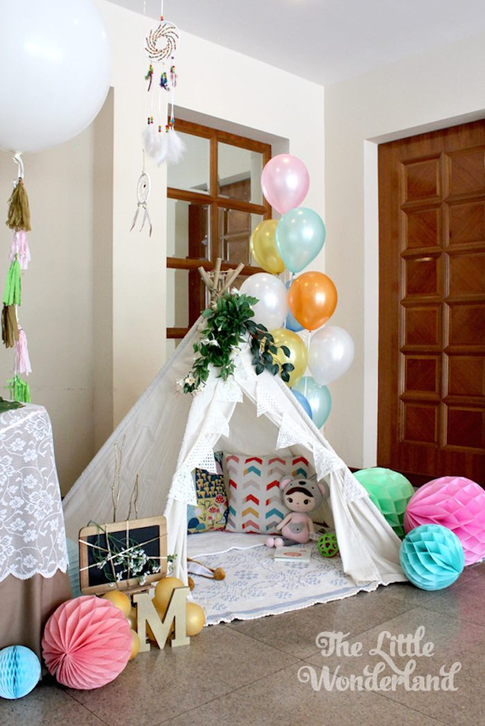 Small 1St Birthday Party Ideas
 Kara s Party Ideas Whimsical Woodland Camping Party