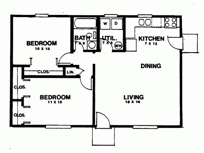 Small 2 Bedroom House Plans
 Two Bedroom House Plans