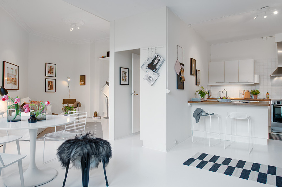 Small Bedroom Interior Design
 Small Single Room Apartment in Black and White