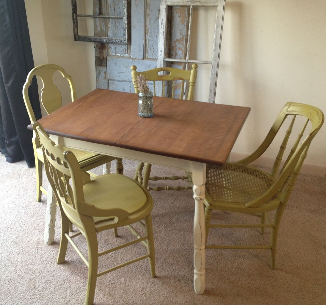 Small Wooden Kitchen Table
 Vintage Small Kitchen Table like the cream painted legs