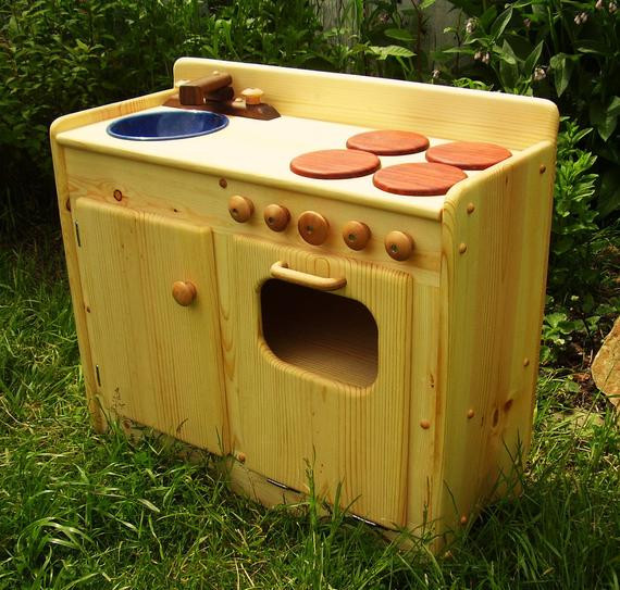 Small Wooden Play Kitchen
 Items similar to small wooden play kitchen by Heartwood