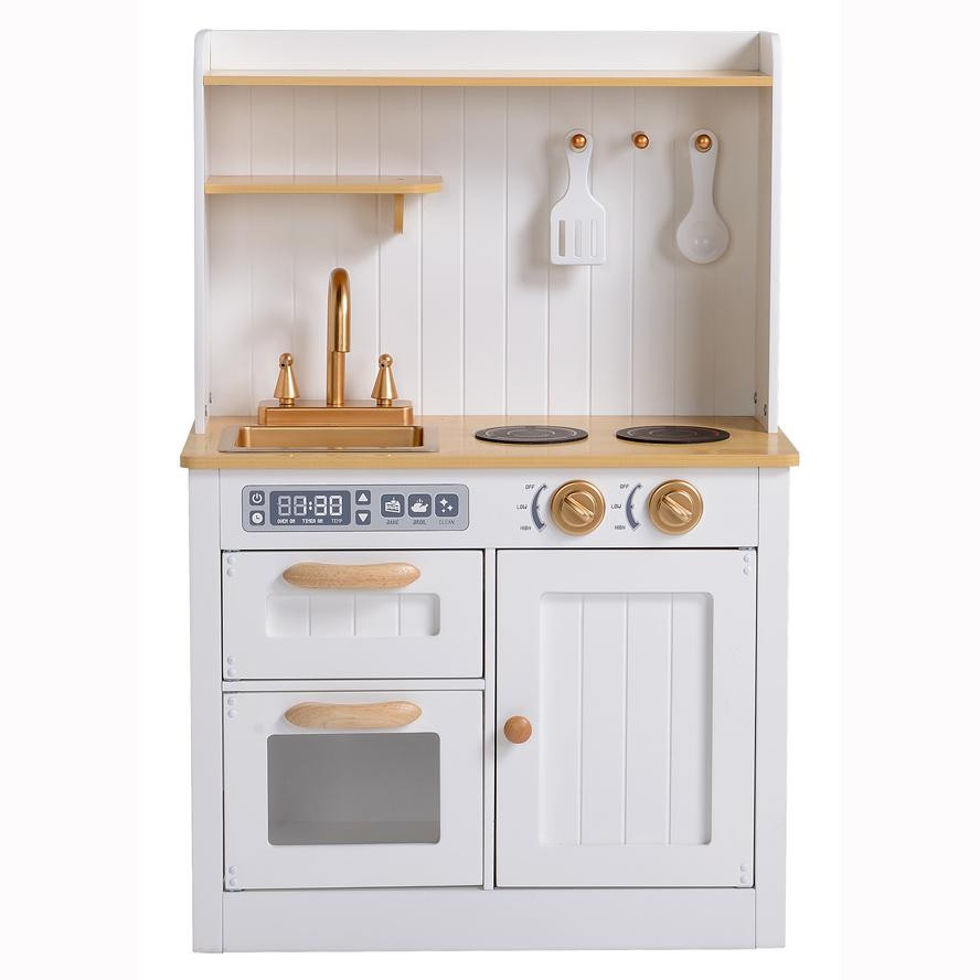Small Wooden Play Kitchen
 Hooga Kids Wooden Vintage Play Kitchen White Gold