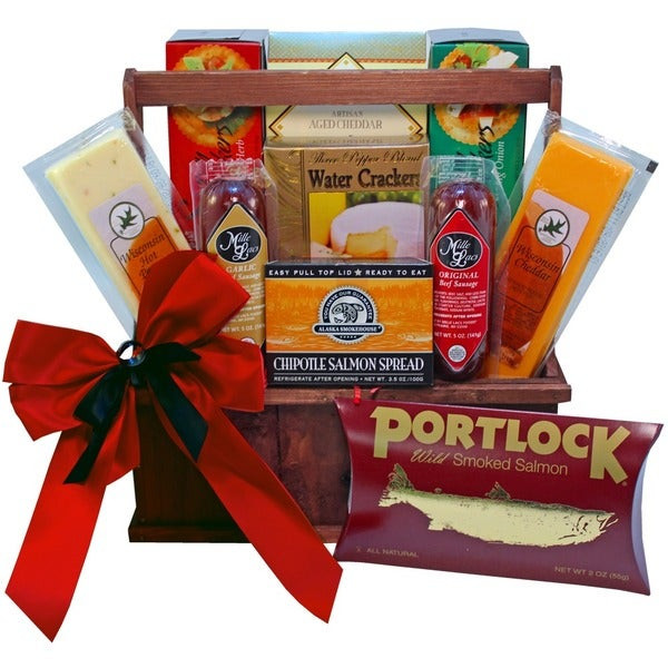 Smoked Salmon Gift Basket
 Meat and Cheese Lovers Gourmet Food Gift Basket with