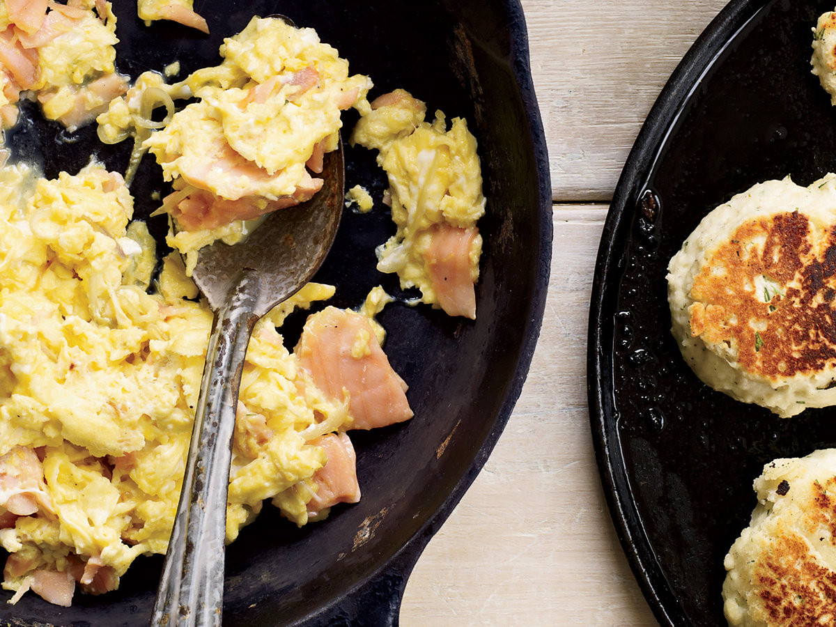 Smoked Salmon Scramble
 Smoked Salmon Scramble with Dill Griddle Biscuits Recipe
