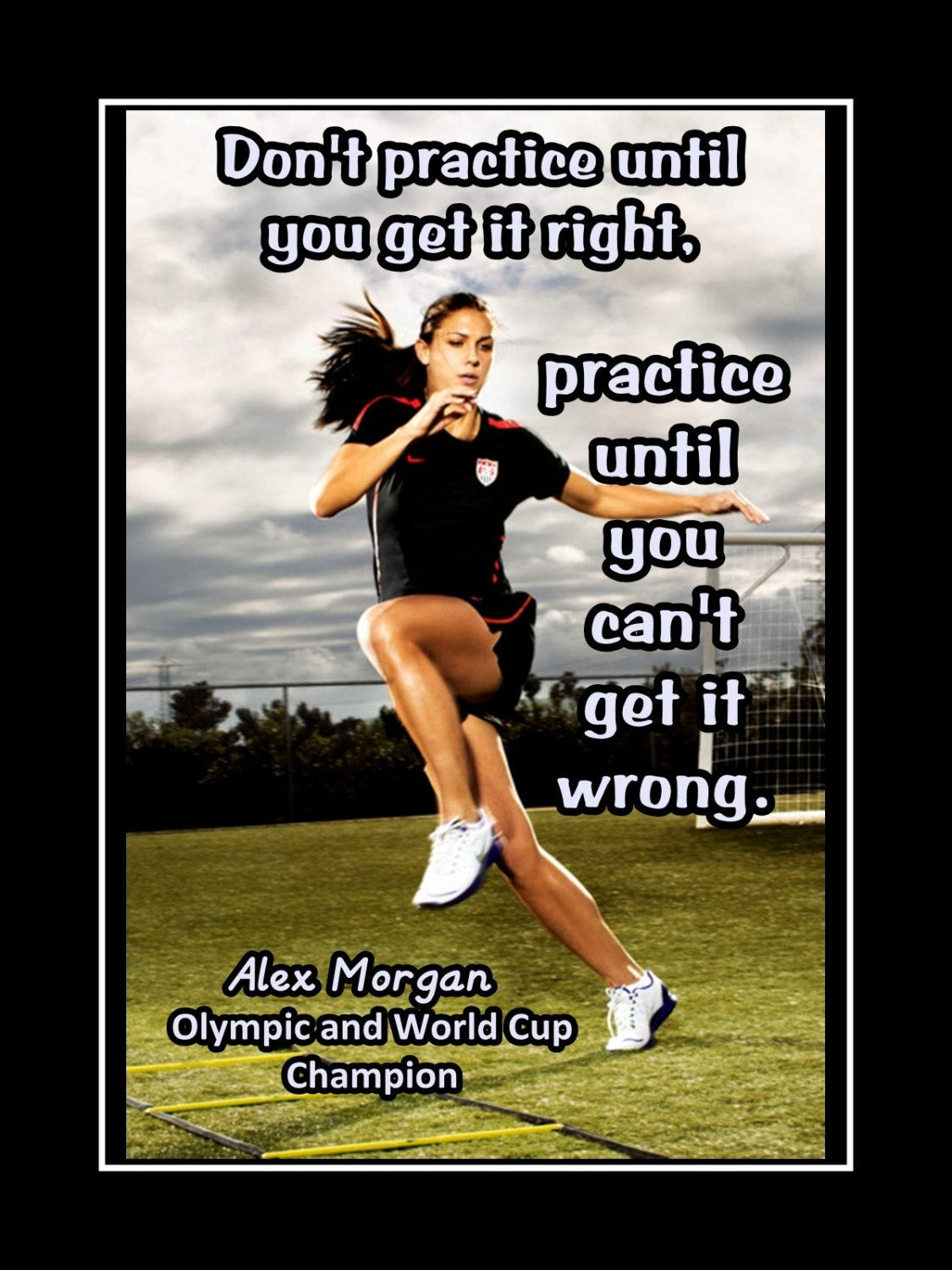 Soccer Motivational Quotes
 Soccer Women Motivation Quote Poster Gift Champion