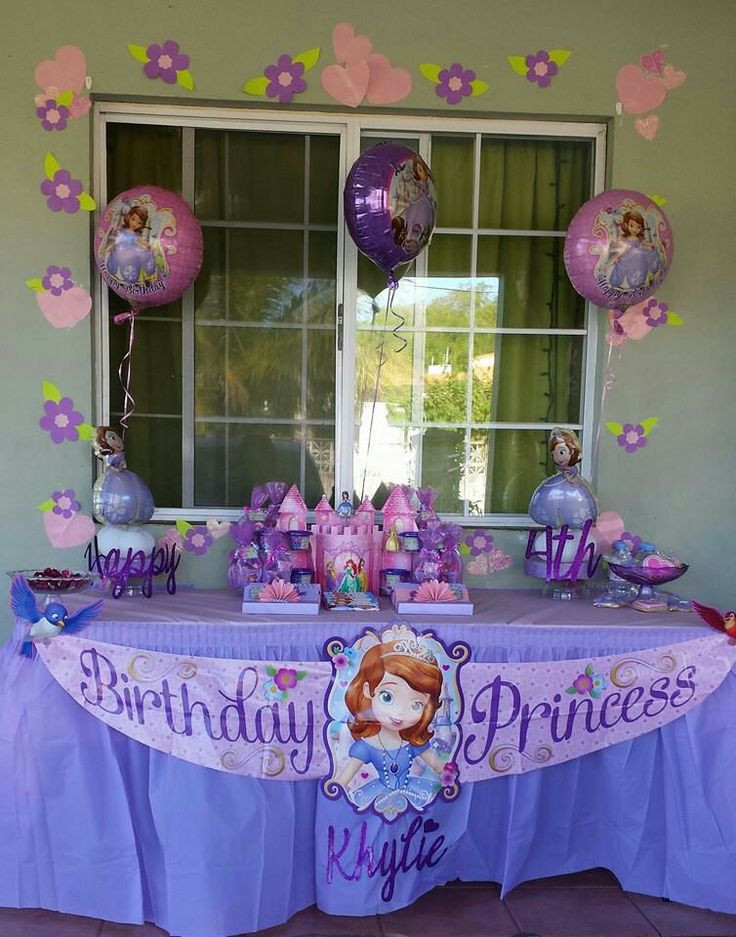 Sofia The First Birthday Party Ideas
 Pin on Matienzo Family Party Decorations