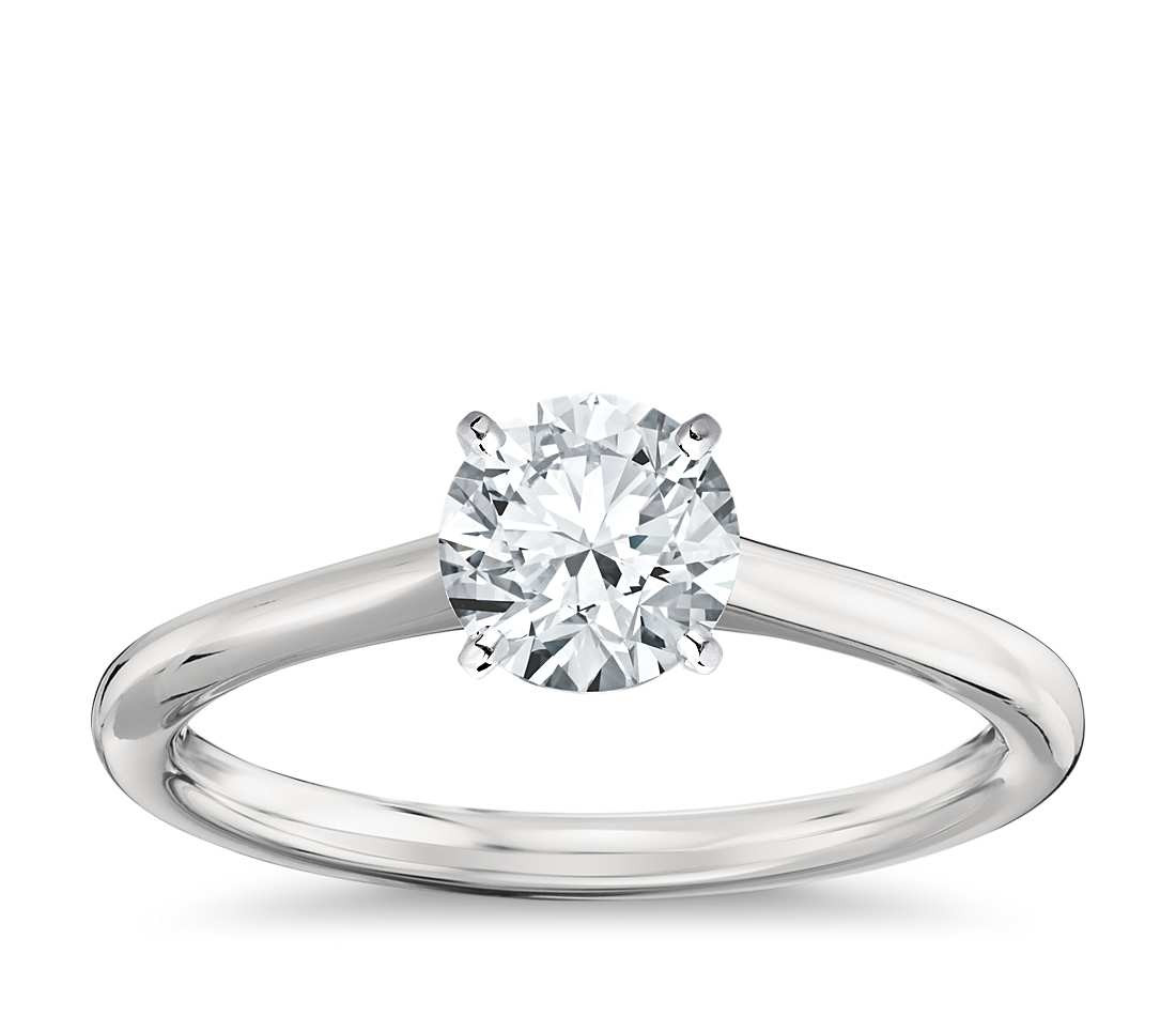 Solitaire Diamond Rings
 Petite Solitaire Engagement Ring in Platinum