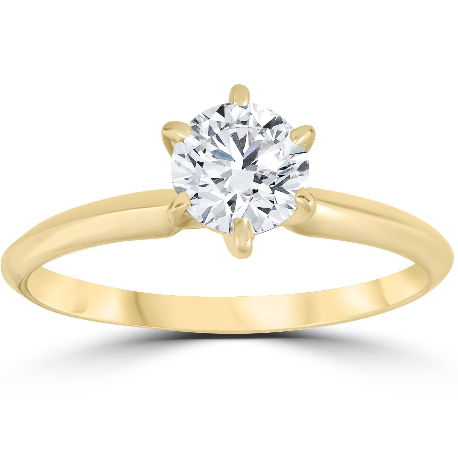 Solitaire Diamond Rings
 14k Yellow Gold 3 4ct Round Solitaire Diamond Engagement