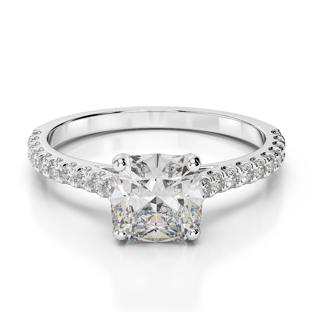 Solitaire Diamond Rings
 2 CT CUSHION CUT F SI1 DIAMOND SOLITAIRE ENGAGEMENT RING