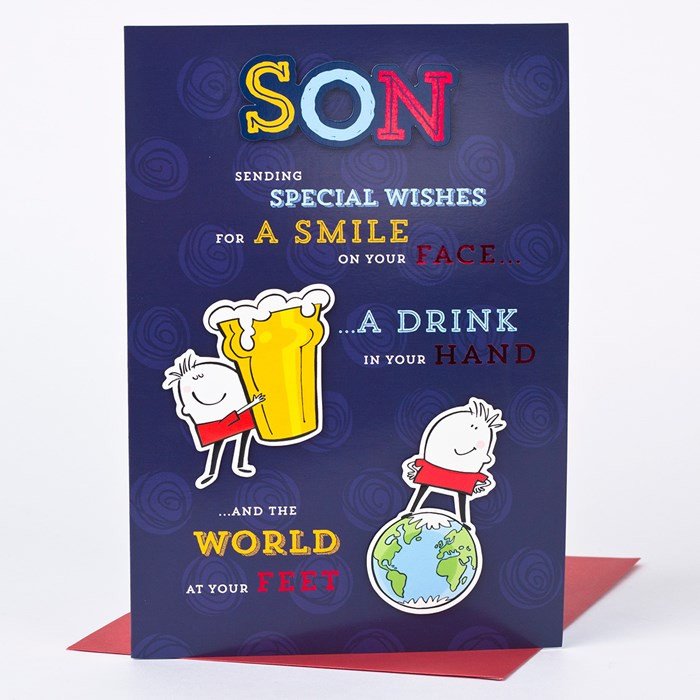 Son Birthday Cards
 Birthday Card World At Your Feet Son