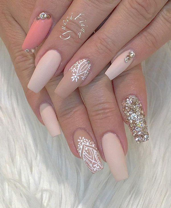 Sophisticated Nail Colors
 This is a sophisticated bination rhinestones give an