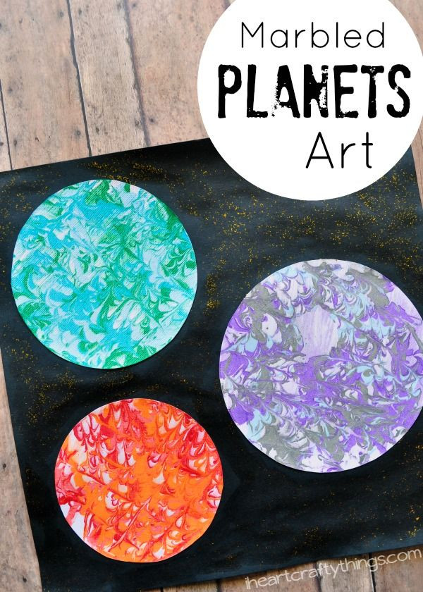 Space Craft For Kids
 Preschool Space Craft Marbled Planets Art