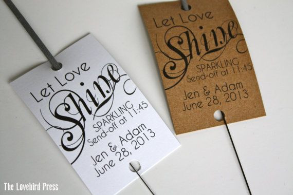 Sparklers For Wedding Favors
 Wedding Sparkler Tags Personalized Printable Wedding