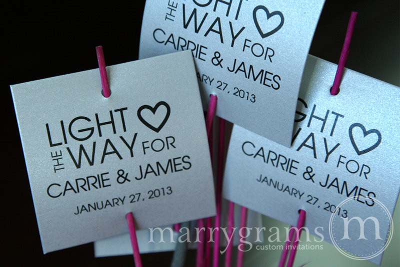 Sparklers Wedding Favor
 Sparkler Tags Light the Way Wedding Favor Tags Script