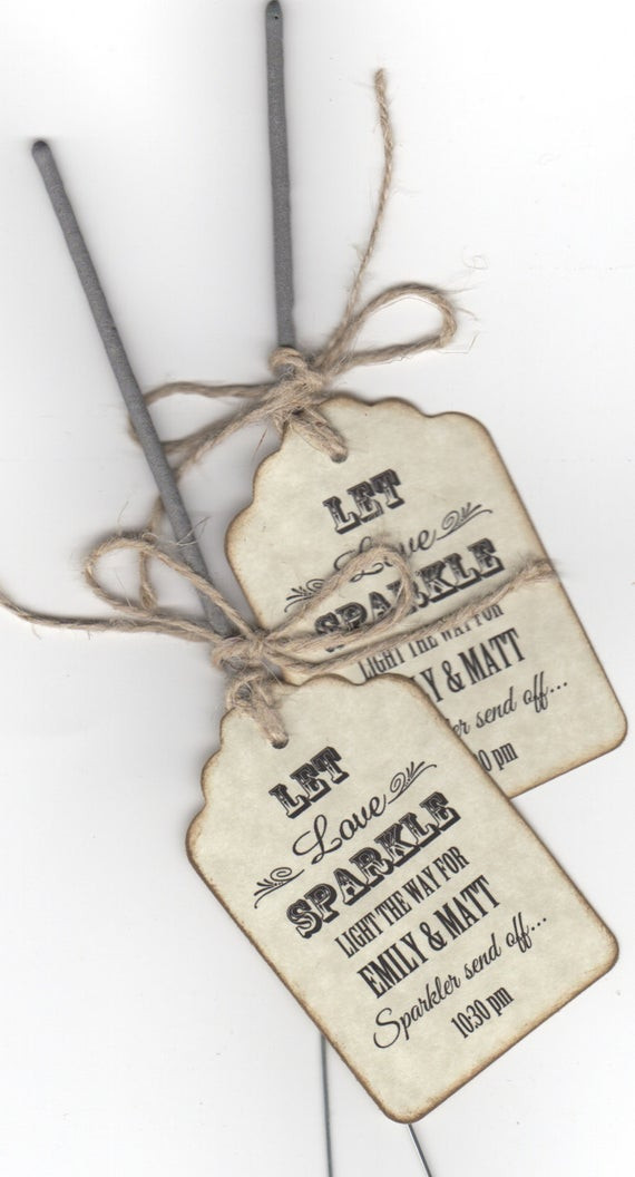 Sparklers Wedding Favor
 Items similar to 50 Rustic Sparkler Wedding Favor Tags