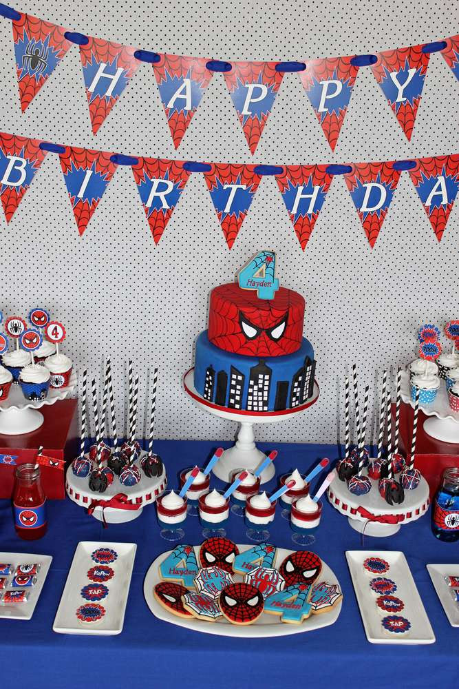 Spiderman Birthday Decorations
 Spiderman Birthday Party Ideas 12 of 34